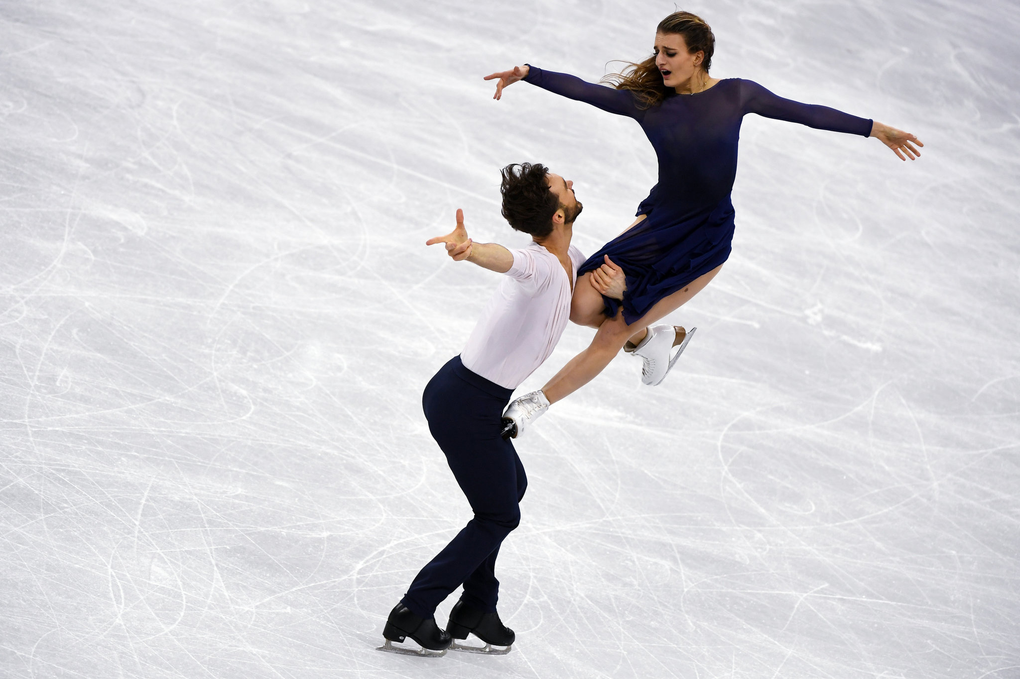 Woman ice dancing