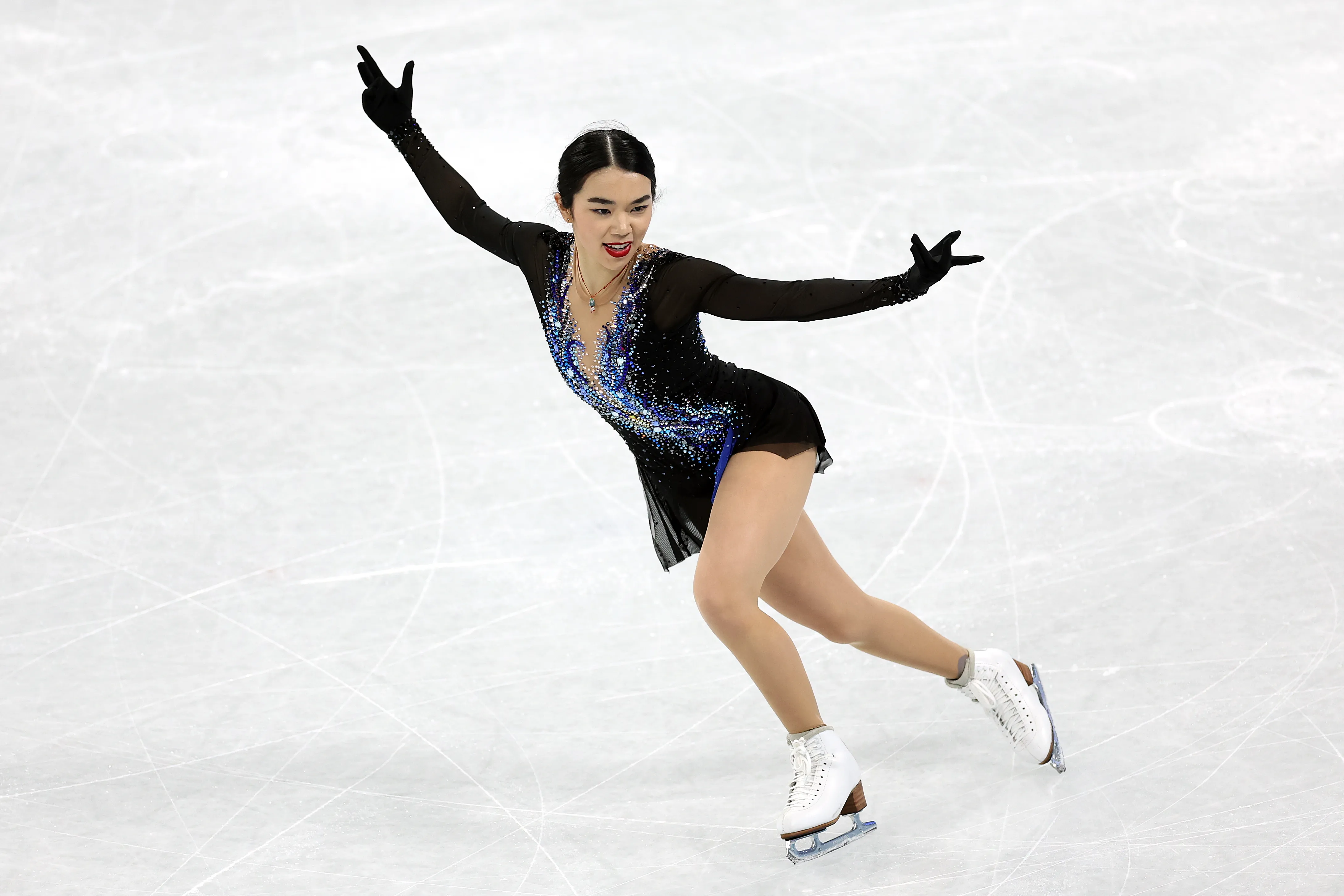 Woman ice dancing